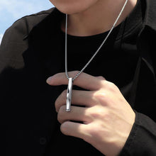 Load image into Gallery viewer, New Black Rectangle Pendant Necklace Men Trendy Simple Stainless Steel Chain Men Necklace Jewelry Gift