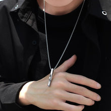 Load image into Gallery viewer, New Black Rectangle Pendant Necklace Men Trendy Simple Stainless Steel Chain Men Necklace Jewelry Gift