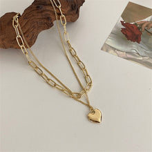 Load image into Gallery viewer, Senior Fashion Women Pendant Necklaces Fine Double Link Chain Metal Heart Party Necklace Jewelry Gift