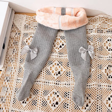 Load image into Gallery viewer, Winter Baby Leggings Girls Fleece Thick Warm Bow Tights for Kids Casual All-match 2 3 4 5 Years Fashion Children Pantyhose