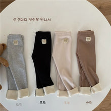 Load image into Gallery viewer, Winter New Children Fleece Leggings Girls Warm Stretch Pants Plus Velvet Thick Infant Cute Bear Leggings Kids Clothes