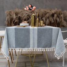 Load image into Gallery viewer, Simple Cotton and Linen round Tablecloth Imitation Cotton and Linen Rectangular Table Cloth