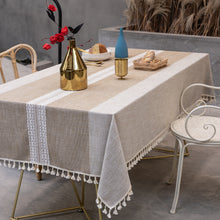 Load image into Gallery viewer, Simple Cotton and Linen round Tablecloth Imitation Cotton and Linen Rectangular Table Cloth