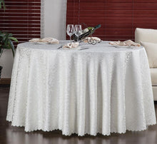 Load image into Gallery viewer, Hotel Wedding Tablecloth Restaurant Ding Room round Table Crocheted Tablecloth round Morning Glory Table Cloth