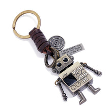 Load image into Gallery viewer, Simple Personality Vintage Weave Hands And Feet Movable Robot Cattle-Leather Key Ring Creative Girls' Bags Pendant