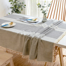 Load image into Gallery viewer, Simple Cotton and Linen round Tablecloth Imitation Cotton and Linen Rectangular Table Cloth