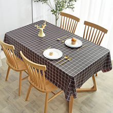 Load image into Gallery viewer, PVC Tablecloth Waterproof Heat Proof and Oil-Proof Plaid Fabric Rectangular Dining Table