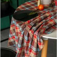 Load image into Gallery viewer, Christmas Plaid Table Cloth Ins Style Nordic Retro round Tablecloth American Plaid Tablecloth Coffee Table Cover Cloth