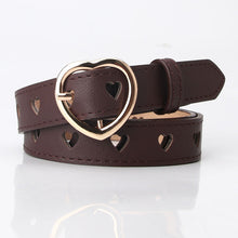 Load image into Gallery viewer, Women's Simple All-Match Hollowed Heart Shape Belt Women's Pu Pin Buckle Jeans Strap