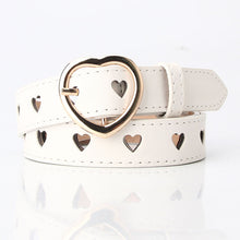 Load image into Gallery viewer, Women's Simple All-Match Hollowed Heart Shape Belt Women's Pu Pin Buckle Jeans Strap