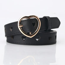 Load image into Gallery viewer, Women's Simple All-Match Hollowed Heart Shape Belt Women's Pu Pin Buckle Jeans Strap