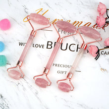 Load image into Gallery viewer, Jade Roller Face Massage Stick Quantity Discount Double-Headed Handheld Pink Crystal Roller