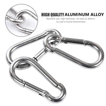 Load image into Gallery viewer, Fishhook 20Pcs Mini Alloy Spring Carabiner Snap Hook Carabiner Clip Keychain EDC Survival Outdoor Camping Tools Silver Size 40*20*3.6mm