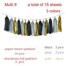 Load image into Gallery viewer, 20pcs Multicolor DIY Tissue Paper Tassel Garland Sets Baby Shower Anniversary Birthday Party Wedding Decoration Crafts Supplies