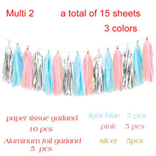Load image into Gallery viewer, 20pcs Multicolor DIY Tissue Paper Tassel Garland Sets Baby Shower Anniversary Birthday Party Wedding Decoration Crafts Supplies