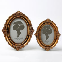 Load image into Gallery viewer, European-Style Carved Resin Photo Frame Oval Retro Distressed Photo Frame and Picture Frame Wall Mounted Bronze Photo Frame
