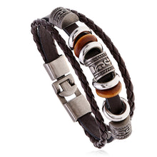 Load image into Gallery viewer, Simple Handmade Beaded Multi-Layer Leather Bracelet European and American Fashion Popular Men Wristband Bracelet