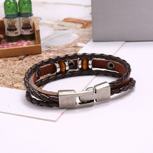 Load image into Gallery viewer, Simple Handmade Beaded Multi-Layer Leather Bracelet European and American Fashion Popular Men Wristband Bracelet
