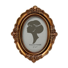 Load image into Gallery viewer, European-Style Carved Resin Photo Frame Oval Retro Distressed Photo Frame and Picture Frame Wall Mounted Bronze Photo Frame