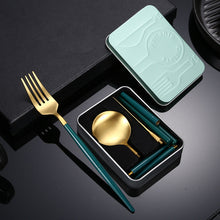 Load image into Gallery viewer, Creative Splicing Tableware 304 Stainless Steel Portuguese Knife Fork Spoon and Chopsticks Western Tableware