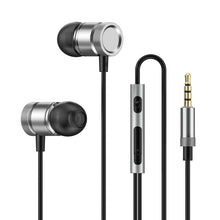 Load image into Gallery viewer, 3.5mm Wired In-ear Earphones Whole Cord Metal Headphones with Built-in Microphone Volume Control for iOS & Android Devices