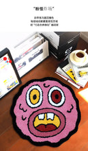Load image into Gallery viewer, Cherry Bomb Rug Pink Handmade Tufted Carpet Room Decor Kawaii Rug Small Rugs for Bedroom Cartoon Circle Punch Needle Rug