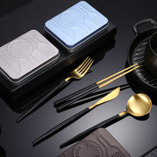 Load image into Gallery viewer, Creative Splicing Tableware 304 Stainless Steel Portuguese Knife Fork Spoon and Chopsticks Western Tableware