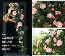 Load image into Gallery viewer, Artificial Rose Vine Fake Flower Vine Garden Decorative Vine Plant Artificial Flowers