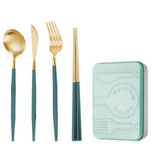 Load image into Gallery viewer, Creative Splicing Tableware 304 Stainless Steel Portuguese Knife Fork Spoon and Chopsticks Western Tableware