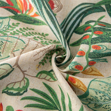 Load image into Gallery viewer, Vintage Ruffled Tablecloth Green Plant American Rectangular Tablecloth Bamboo Cotton Linen Printed Table Cloth