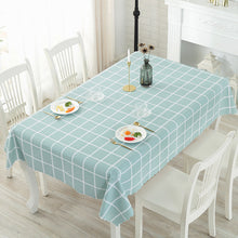 Load image into Gallery viewer, PVC Tablecloth Waterproof Heat Proof and Oil-Proof Plaid Fabric Rectangular Dining Table