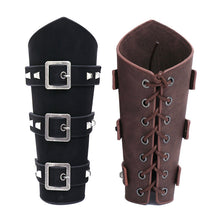 Load image into Gallery viewer, Men's Leather Wristband Hand Guard Personality Wide Leather Punk Riding Arm Guard
