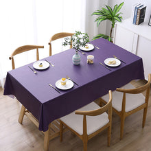 Load image into Gallery viewer, Solid Color PVC Waterproof and Oilproof and Heatproof Tablecloth Rectangular Plastic Table Mat Tablecloth