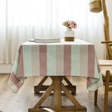 Load image into Gallery viewer, Tablecloth Striped Cotton Linen Material Dustproof Rectangular Tablecloth