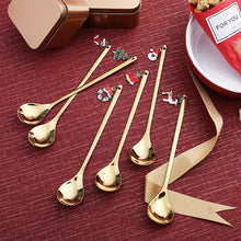 Load image into Gallery viewer, Spoon Golden Pendant Spoon Christmas Gift Peripheral Christmas Hat Gift Six Pack Spoon Tableware Gift Box