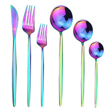 Load image into Gallery viewer, Direct s Stainless Steel Knife, Fork and Spoon Spoon Cutlery Set Western Food Dessert Fork Spoon Cutlery Knife and Fork Tableware Six Sets