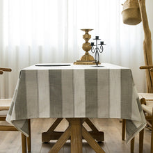Load image into Gallery viewer, Tablecloth Striped Cotton Linen Material Dustproof Rectangular Tablecloth