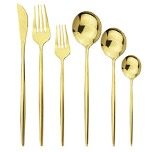 Load image into Gallery viewer, Direct s Stainless Steel Knife, Fork and Spoon Spoon Cutlery Set Western Food Dessert Fork Spoon Cutlery Knife and Fork Tableware Six Sets