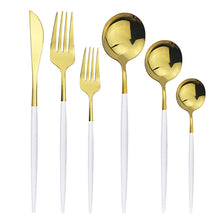Load image into Gallery viewer, Direct s Stainless Steel Knife, Fork and Spoon Spoon Cutlery Set Western Food Dessert Fork Spoon Cutlery Knife and Fork Tableware Six Sets