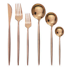 Load image into Gallery viewer, Direct s Stainless Steel Knife, Fork and Spoon Spoon Cutlery Set Western Food Dessert Fork Spoon Cutlery Knife and Fork Tableware Six Sets