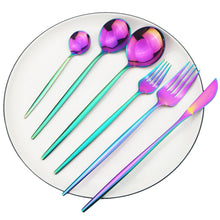 Load image into Gallery viewer, Direct s Stainless Steel Knife, Fork and Spoon Spoon Cutlery Set Western Food Dessert Fork Spoon Cutlery Knife and Fork Tableware Six Sets