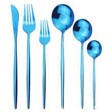Load image into Gallery viewer, Direct s Stainless Steel Knife, Fork and Spoon Spoon Cutlery Set Western Food Dessert Fork Spoon Cutlery Knife and Fork Tableware Six Sets