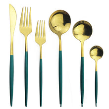 Load image into Gallery viewer, Direct s Stainless Steel Knife, Fork and Spoon Spoon Cutlery Set Western Food Dessert Fork Spoon Cutlery Knife and Fork Tableware Six Sets