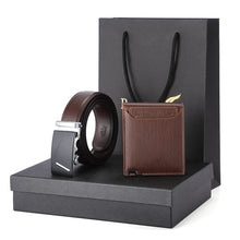 Load image into Gallery viewer, Gift Wallet Belted Suit Enterprise Gift Men's Leather Two-Piece Gift Box Belt