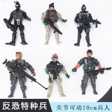 Load image into Gallery viewer, Military Soldier Model Movable Joint Elite Anti-Terrorism Special Forces 10cm Puppet Soldier Pirate Zombie