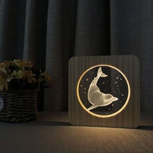 Load image into Gallery viewer, Dolphin 3D Creative Acrylic Wood Lamp Holiday Gift Room Decoration Bedside Lamp