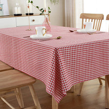 Load image into Gallery viewer, HG-191 Red Plaid Rectangular Tablecloth Cotton Linen Fabric Table Cloth