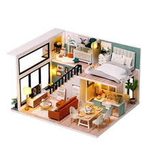 Load image into Gallery viewer, DIYDollhouse Miniature with Furniture DIY Wooden Dollhouse Kit Plus Dust Proof and Music Movement Creative Room Idea(Comfortable Life)