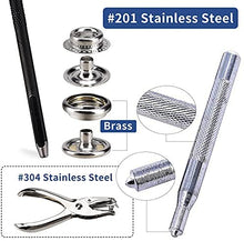 Load image into Gallery viewer, 240pcs 15mm Canvas Snap Kit, Marine Grade Snap Fastener Stainless Steel Snap Buttons for Boat Cover,Sewing Leather products,Tent