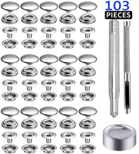 Load image into Gallery viewer, 240pcs 15mm Canvas Snap Kit, Marine Grade Snap Fastener Stainless Steel Snap Buttons for Boat Cover,Sewing Leather products,Tent